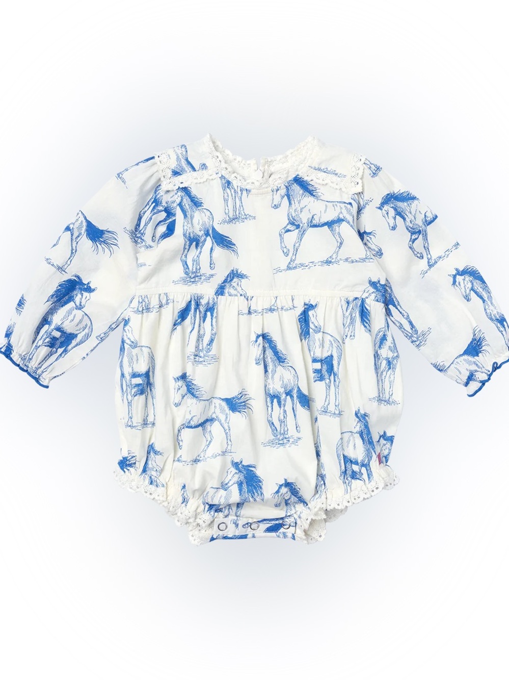 Pink Chicken Blue Horses Baby Charlie Bubble 6-12m